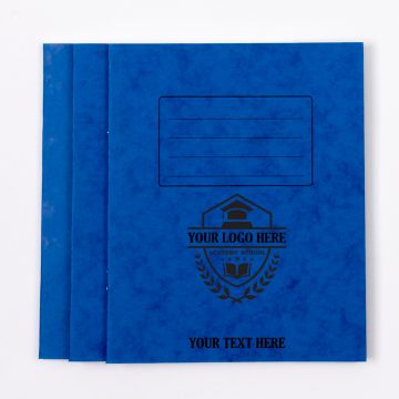  9"x7" Exercise Book 48p - 8mm Ruled With Margin- Blue