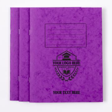  9"x7" Exercise Book 64p - 8mm Ruled With Margin- Purple