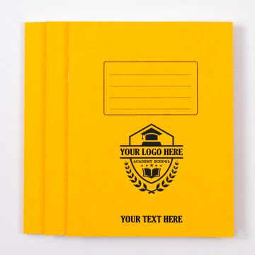  9"x7" Exercise Book 120P - 8mm Ruled With Margin- Yellow