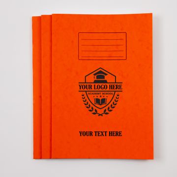  A4 Exercise Book 48p - 8mm Ruled With Margin-Orange- Pk 100