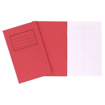 Exercise Book 6 x 4in 64 Pages 8mm Ruled - Red - Pack of 100