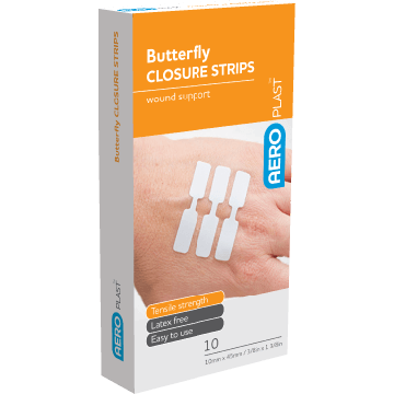 Butterfly Wound Closures 10 x 45mm Strips - Pack of 10