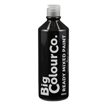 Ready Mixed Washable Paint 600ml - Black - Pack of 6