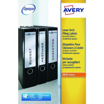 Avery Lever Arch Spine Labels Assorted L7171A - Pack of 20