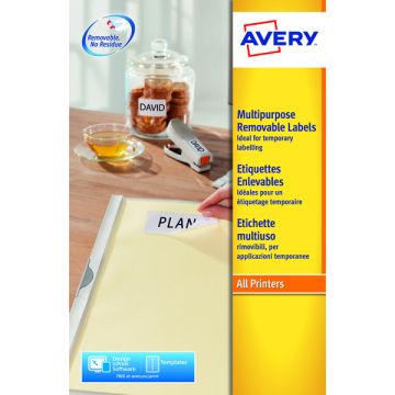 Avery Removable Laser Labels - 12 Per Sheet L4743REV - Pack of 25