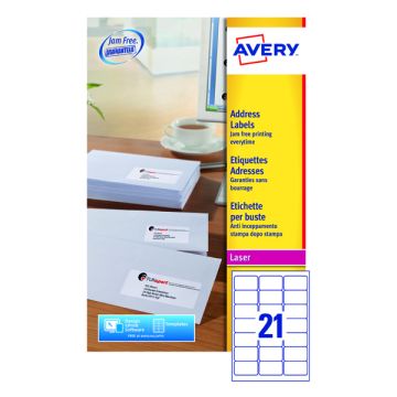 Avery Laser Labels - 21 Per Sheet L7160 - Pack of 40