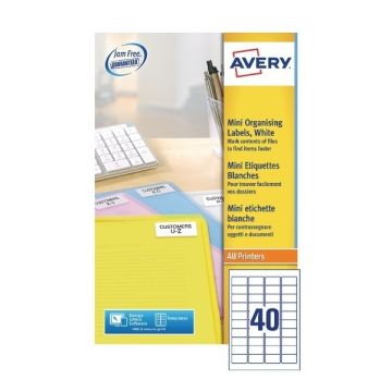 Avery Mini Laser Labels - 40 Per Sheet L7654 - Pack of 25