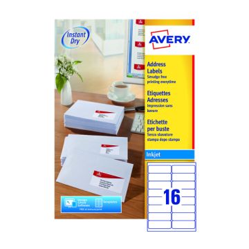 Avery Inkjet Labels - 16 Per Sheet J8162 - Pack of 100