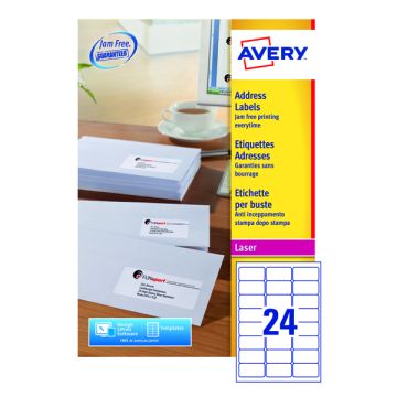 Avery Laser Labels - 24 Per Sheet L7159 - Pack of 100