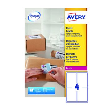 Avery Laser Labels - 4 Per Sheet L7169 - Pack of 100