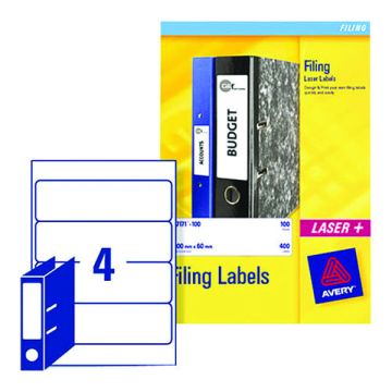 Avery Lever Arch Spine Labels White L7171 - Pack of 25