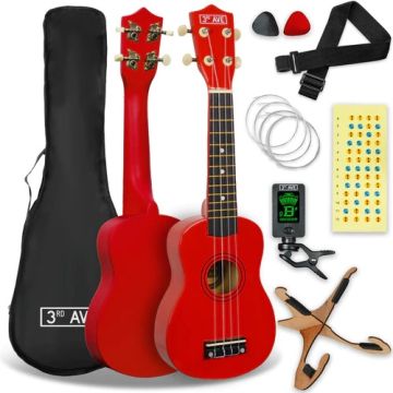3rd Avenue Soprano Ukulele Pack - Red