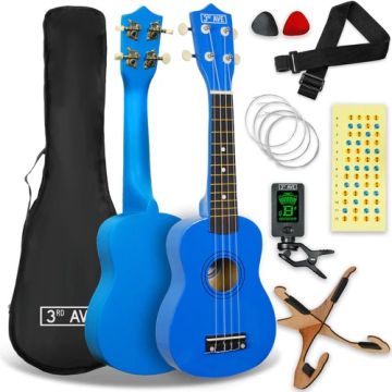 3rd Avenue Soprano Ukulele Pack - Blue
