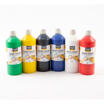 Creall Basic Colour Ready Mixed Paint - 6 x 500ml - Assorted