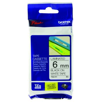 Brother TZ Label Tape 6mm - Black On White