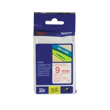 Brother TZ Label Tape 9mm - Red On White