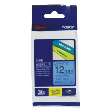 Brother TZ Label Tape 12mm - Black On Blue