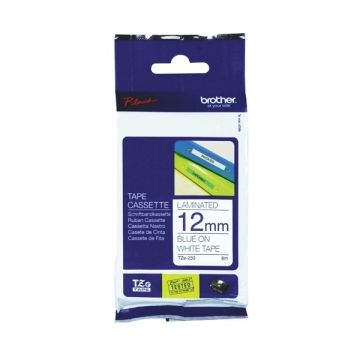 Brother TZ Label Tape 12mm - Blue On White