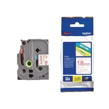 Brother TZ Label Tape 18mm - Red On White
