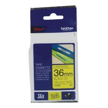 Brother TZ Label Tape 36mm - Black On Yellow
