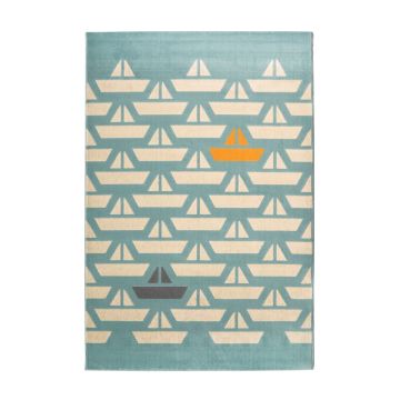Blue Sailing Boats Rug