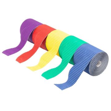 Corrugated Border Rolls 63mm x 10m Wavy Assorted - Pack of 5