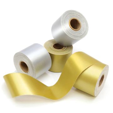 Border Rolls (Poster Paper) Straight Metallic Silver/Gold - Pack of 4