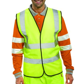 Adult Hi-Vis Waistcoat - Large 44in Yellow