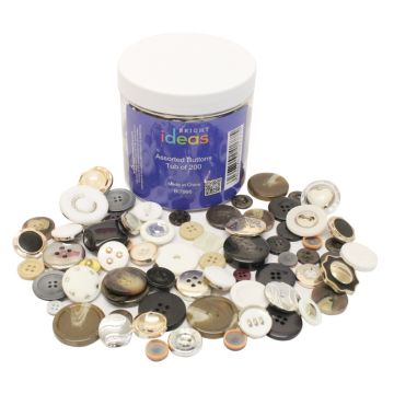 Assorted Textured Buttons - Pack of 200