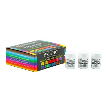 Brusho Crystalline Water Colour Ink Powder - Pack of 12