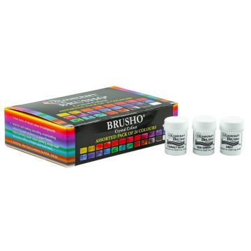 Brusho Crystalline Water Colour Ink Powder - Pack of 24
