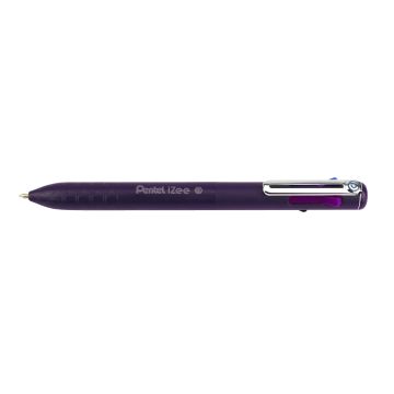 Pentel 4Colour Retractable Ballpoint Pen-Purple Barrel-Pk 12