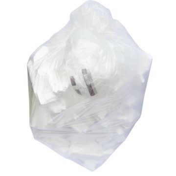 Clear Refuse Sack Medium Duty 120 Gauge 90 Litres Light Flat Packed - Pack of 200