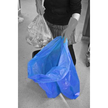 Blue Refuse Sack Medium Duty 140 Gauge 90 Litres Light Flat Packed - Pack of 200