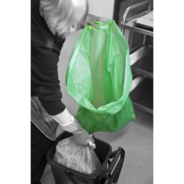 Green Refuse Sack Medium Duty 140 Gauge 90 Litres Light Flat Packed - Pack of 200