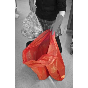 Red Refuse Sack Medium Duty 140 Gauge 90 Litres Light Flat Packed - Pack of 200
