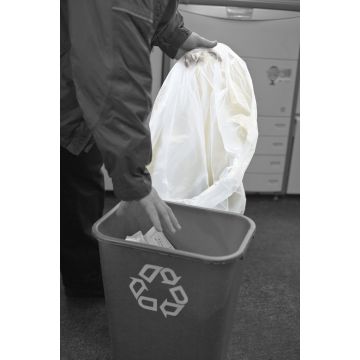 White Refuse Sack Medium Duty 140 Gauge 90 Litres Light Flat Packed - Pack of 200