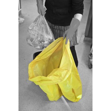 Yellow Refuse Sack Medium Duty 140 Gauge 90 Litres Light Flat Packed - Pack of 200