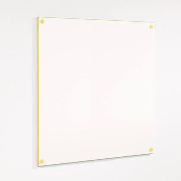 Colour Edged Frameless Whiteboard 1200 x 900mm - Yellow Edge
