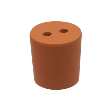 Rubber Stoppers Two Hole - Bottom Diameter 38mm: - Pk 10