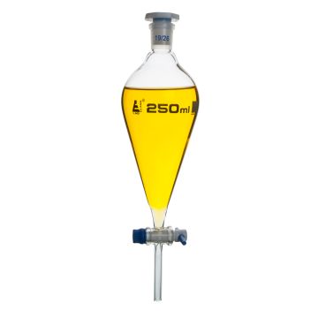 Glass Separating Funnel- Conical Shaped with Stopper - 250ml
