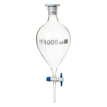 Glass Separating Funnel- Conical Shaped with Stopper- 1000ml