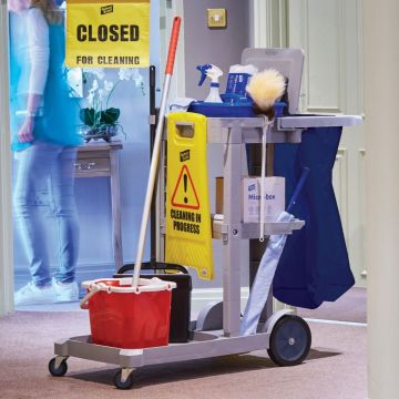 Cheapie-Chappie Janitorial Cart Grey