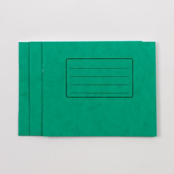 5.25" x 6.5" Exercise Book 32P 15mm Ruled Green- PK 100