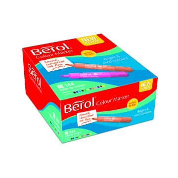 Berol Colour Markers Bullet Tip Classpack Assorted - Pack of 144