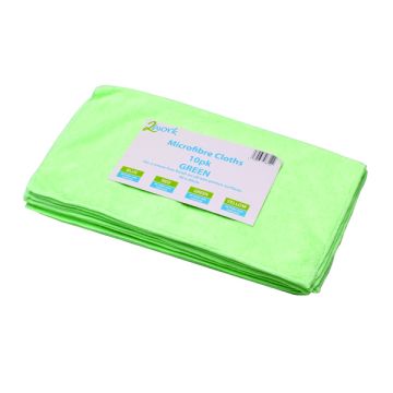 Microfibre Cloths - Green - Pack of 10