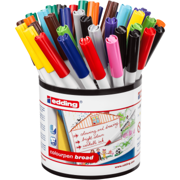 Edding Colourpen Broad - Assorted Tub - Pack of 42