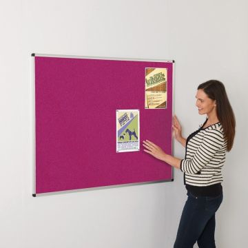 ColourPlus Vibrant Noticeboard Aluminium Frame 1200 x 1500mm - Magenta