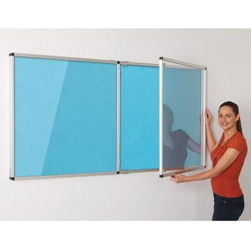 ColourPlus Vibrant Tamperproof Noticeboard Aluminium Frame 1200 x 2400mm - Cyan