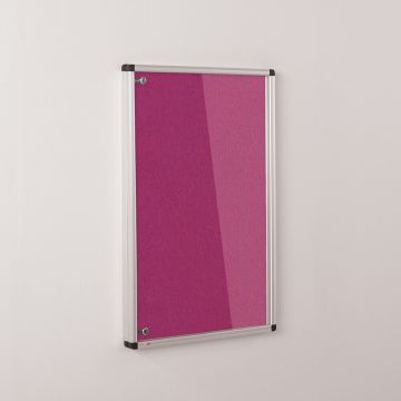 ColourPlus Vibrant Tamperproof Noticeboard Aluminium Frame 900 x 600mm - Magenta